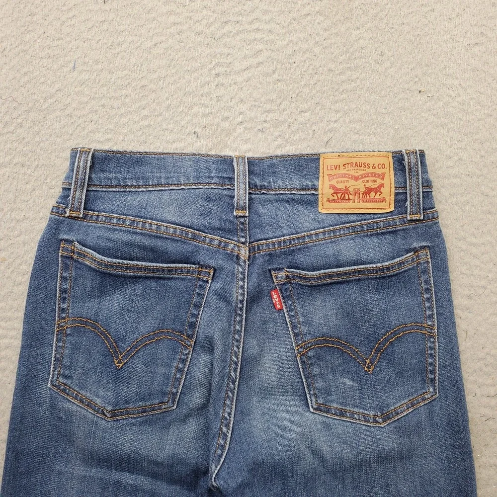 Levi's Wedgie Straight Jeans Mens 28x26 Blue Denim‎ Red Tab Button Fly 5-Pocket
